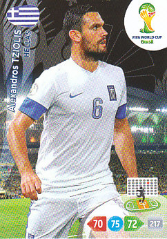 Alexandros Tziolis Greece Panini 2014 World Cup #183